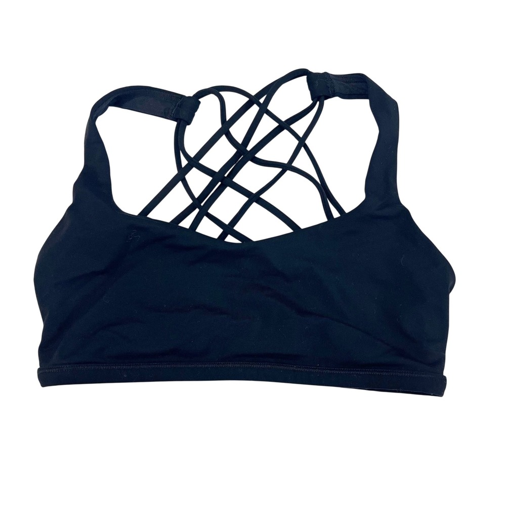 Lululemon Free To Be Wild Strappy Sports Bra Black Size 4 W7S70S Yoga Athleisure